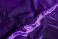 Purple satin fabric with streak