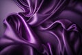 Purple satin fabric background. Purple silk fabric background. Wavy smooth cloth texture. Purple ripple fabric Royalty Free Stock Photo