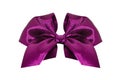 Purple satin gift bow. Ribbon. Isolated on white.