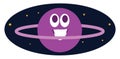 Purple saturn, illustration, vector