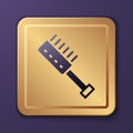 Purple Sauna brush icon isolated on purple background. Wooden brush with coarse bristles for washing in the bath. Anti