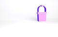 Purple Sauna bucket icon isolated on white background. Minimalism concept. 3d illustration 3D render Royalty Free Stock Photo