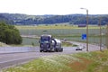 Purple Scania Tank Truck Trucking at Summer Royalty Free Stock Photo