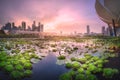 Business district and Marina bay in Singapore Royalty Free Stock Photo