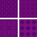 Purple seamless mosaic pattern background set Royalty Free Stock Photo