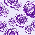 Purple seamless pattern roses on a light background. watercolor