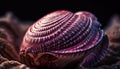 Purple seashell spiral, underwater souvenir of nature generated by AI