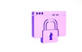 Purple Secure your site with HTTPS, SSL icon isolated on white background. Internet communication protocol. Minimalism Royalty Free Stock Photo