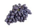 Purple seedless grapes isolated on white background