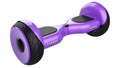 Purple self balancing scooter. 3d rendering of violet self-balancing hoverboard, isolated on white background.