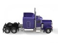 Purple semi trailer big long haul truck Royalty Free Stock Photo