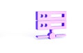 Purple Server, Data, Web Hosting icon isolated on white background. Minimalism concept. 3d illustration 3D render Royalty Free Stock Photo