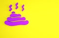 Purple Shit icon isolated on yellow background. Minimalism concept. 3d illustration 3D render