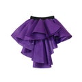 Purple short front long back skirt on white background Royalty Free Stock Photo