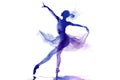 Purple silhouette of a female ballerina dancer