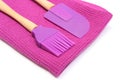 Purple silicone kitchen accessories on white background