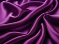 purple silk satin backdrop wavy soft folds on shiny fabric luxurious textile texture cosmetic product background with copy space Royalty Free Stock Photo