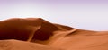 Purple sky and dark orange dunes. Desert landscape with contrast skies. Minimal abstract background. 3d rendering