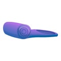 Purple sleeping bag icon, cartoon style