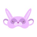 Purple sleeping mask in bear face shape vector illustration