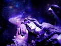 Purple Sleeping Space Angel