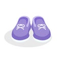 Purple sneakers on an isolated background. Vector illustration of bright shoes. Flat design.