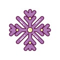 Purple snowflake decoration merry christmas icon