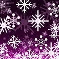 Purple Snowflakes Background Shows Snowing Winter And Seasons