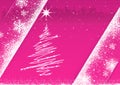 Purple Snowy Christmas Background with Abstract Christmas Tree Royalty Free Stock Photo