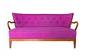 Purple sofa isolated with clipping path Royalty Free Stock Photo