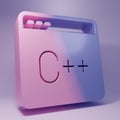 Purple Software, web developer programming code icon isolated on purple background. Javascript computer script random Royalty Free Stock Photo