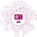 Purple Software, web developer programming code icon isolated on white background. Javascript computer script random