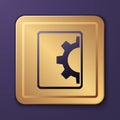Purple Software, web development, programming concept icon isolated on purple background. Programming language and