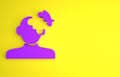 Purple Solution to the problem in psychology icon isolated on yellow background. Puzzle. Therapy for mental health Royalty Free Stock Photo