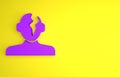 Purple Solution to the problem in psychology icon isolated on yellow background. Therapy for mental health. Minimalism Royalty Free Stock Photo