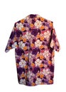 Purple Songkran Shirt with flower pattern on white Royalty Free Stock Photo