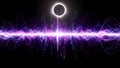 Purple Sound Wave Equalizer with Ring of Light Royalty Free Stock Photo