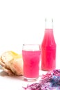 Purple sour cabbage juice in a glass Royalty Free Stock Photo