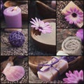 Purple spa collage Royalty Free Stock Photo