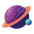 purple space outer saturn planet icon