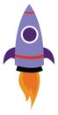 Purple space rocket, illustration, vector Royalty Free Stock Photo