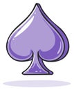 Purple Spade Symbol Isolated on White Background. Playing Card Icon Royalty Free Stock Photo
