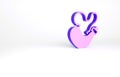 Purple Spanish wineskin icon isolated on white background. Minimalism concept. 3d illustration 3D render