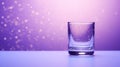 Purple Sparkle Water Shot Glass On Glass Background Royalty Free Stock Photo