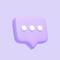 Purple speech bubble icon isolated on purple background