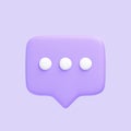 Purple speech bubble icon isolated on purple background