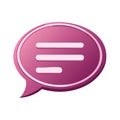 Purple Speech Bubble Icon with Text Lines Communication Concept Royalty Free Stock Photo