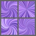 Purple spiral and ray burst background set Royalty Free Stock Photo