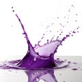 Purple splash isolated on white background Royalty Free Stock Photo