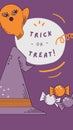 Purple Spooky Cute Happy Halloween Illustration Instagram Story